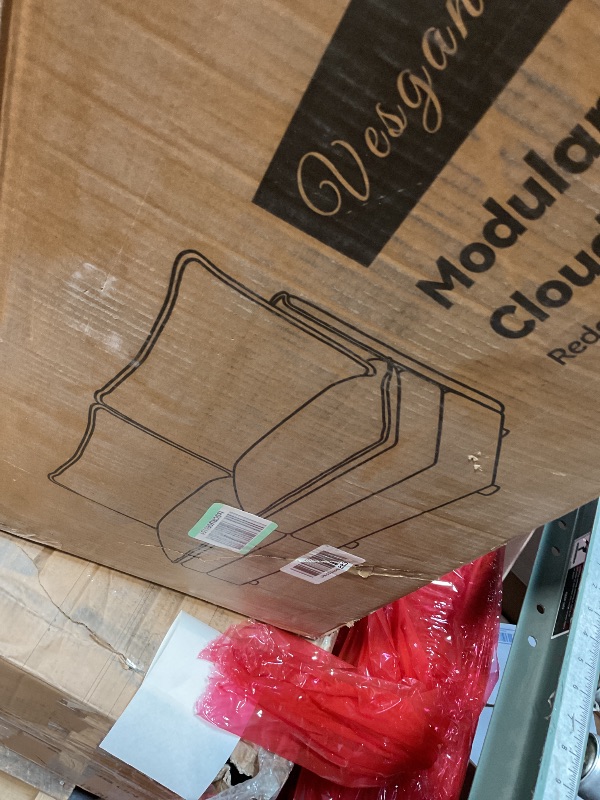 Photo 1 of **SELLING FOR PARTS AS PARTIAL SET. ONE OF THREE BOXES**Vesgantti 108" Modular Sectional Sofa, Comfy Cloud Couch with Movable Ottoman Deep Seat Corduroy L Shaped Modular Sofa, Sectional Couches for Living Room, Bedroom and Apartment, Gray