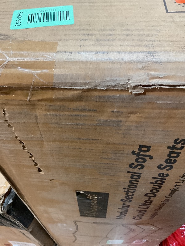 Photo 1 of **SELLING FOR PARTS AS PARTIAL SET. ONE OF THREE BOXES**Vesgantti 108" Modular Sectional Sofa, Comfy Cloud Couch with Movable Ottoman Deep Seat Corduroy L Shaped Modular Sofa, Sectional Couches for Living Room, Bedroom and Apartment, Gray