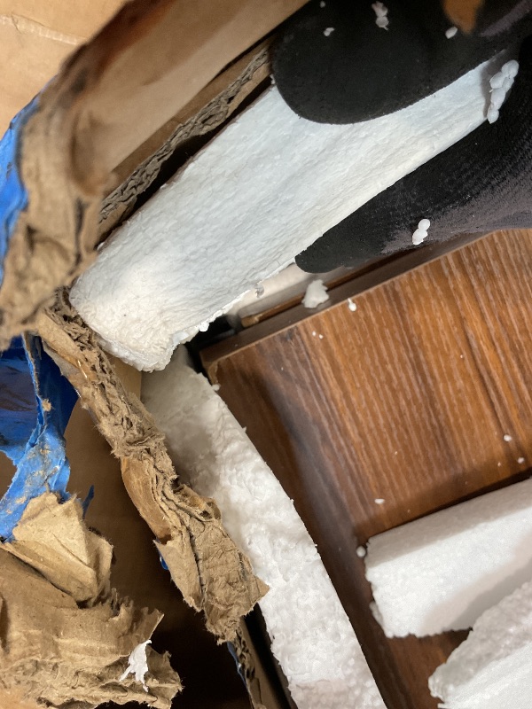 Photo 1 of **MINOR DAMAGE TO CORNERS**Tribesigns 8FT Conference Table, 94.49 L x 47.24 W x 29.53 H Inches Large Meeting Podcast Table for 10 People, Business Style Wooden Training Table with Strong Metal Frame for Office Conference