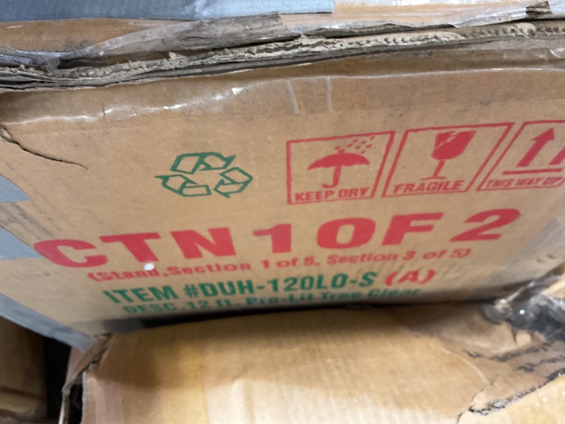 Photo 1 of **2 BOXES**National Tree Company 12 ft Pre-Lit Dunhill Fir Artificial Christmas Tree, 1,500 Clear Lights, 7,794 Tips, Includes Stand, Green