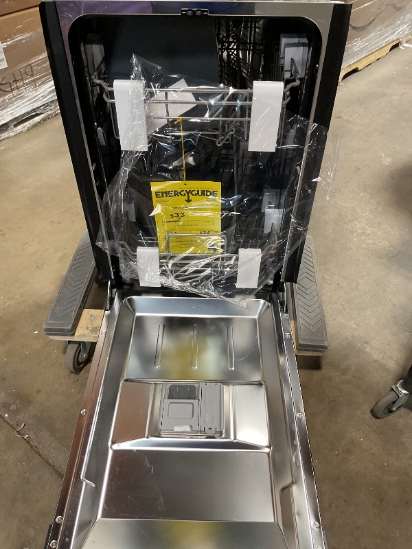 Photo 1 of *** MAJOR DAMAGE***Honeywell 18 Inch Dishwasher with 8 Place settings, 6 Washing Programs, Stainless Steel Tub, UL/Energy Star- Black