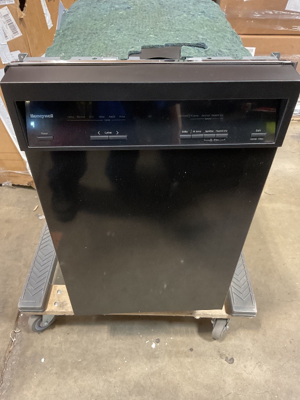 Photo 1 of *** MAJOR DAMAGE***Honeywell 18 Inch Dishwasher with 8 Place settings, 6 Washing Programs, Stainless Steel Tub, UL/Energy Star- Black