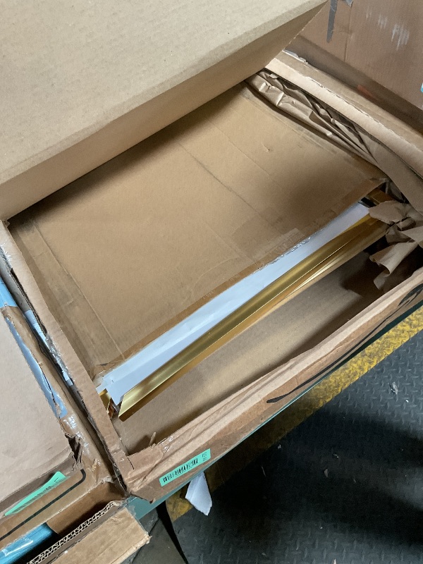 Photo 1 of **FRAME BROKEN** Americanflat 16x20 Picture Frame with Polished Plexiglass - Use as 6x8 Frame with Mat or Display 16x20 Photo Without Mat - Streamline Collection - Thin Border Picture Frames for Wall - Gold