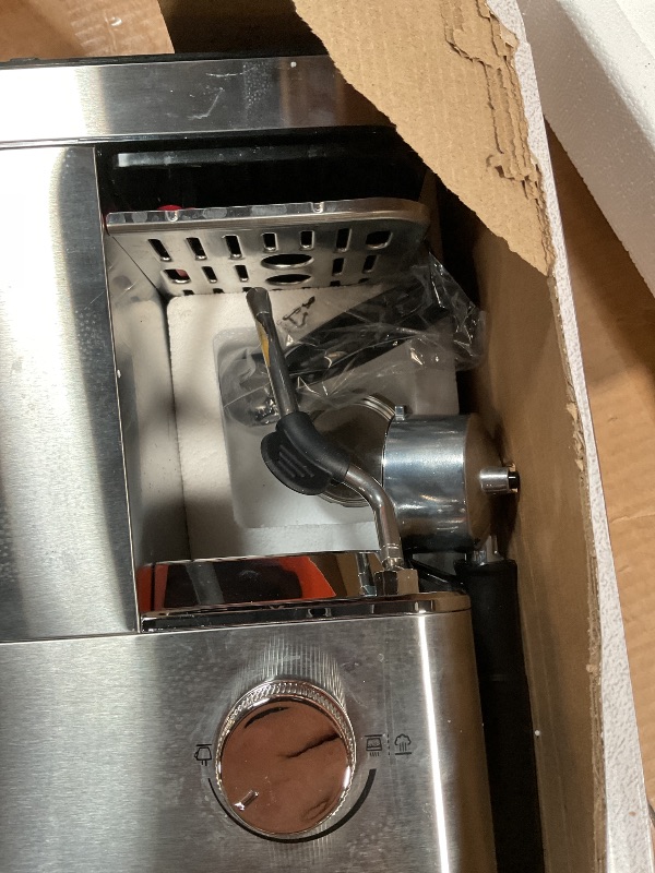 Photo 1 of **NON FUNCTIONAL** QJA Espresso Machine 20 Bar, Compact Espresso Maker with Milk Frother & Touchscreen for Home, Stainless Steel Coffee Machine with 57.5oz Removable Water Tank for Cappuccino, Latte, Silver