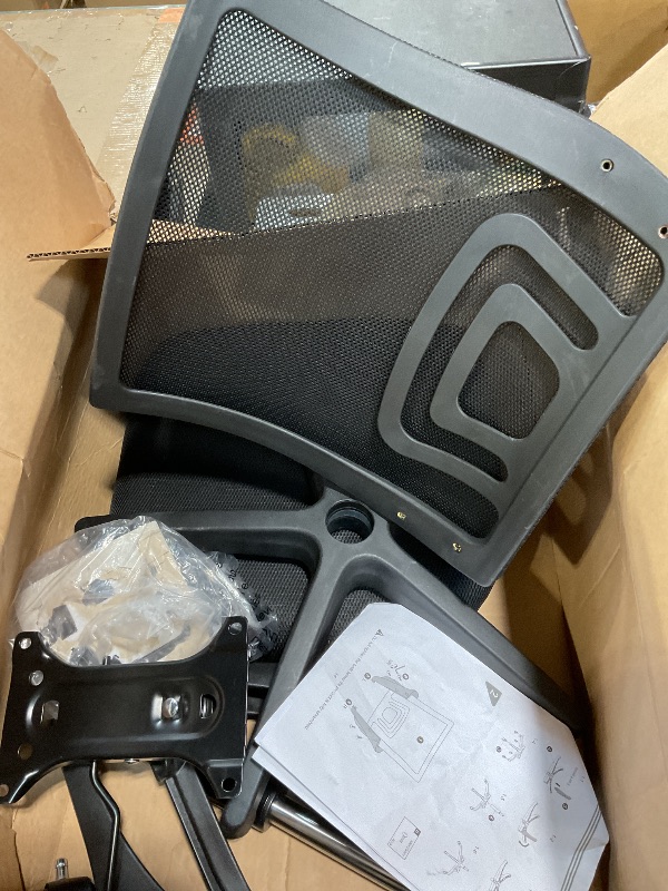Photo 1 of **MISSING CHAIR LEG*** BestOffice | Ergonomic Office Chair | Mid-Back Swivel Desk Chair | Breathable Backrest & Lumbar Support | Adjustable Height | Sponge Seat | Rolling Wheels | Dark Black | for Adults & Women