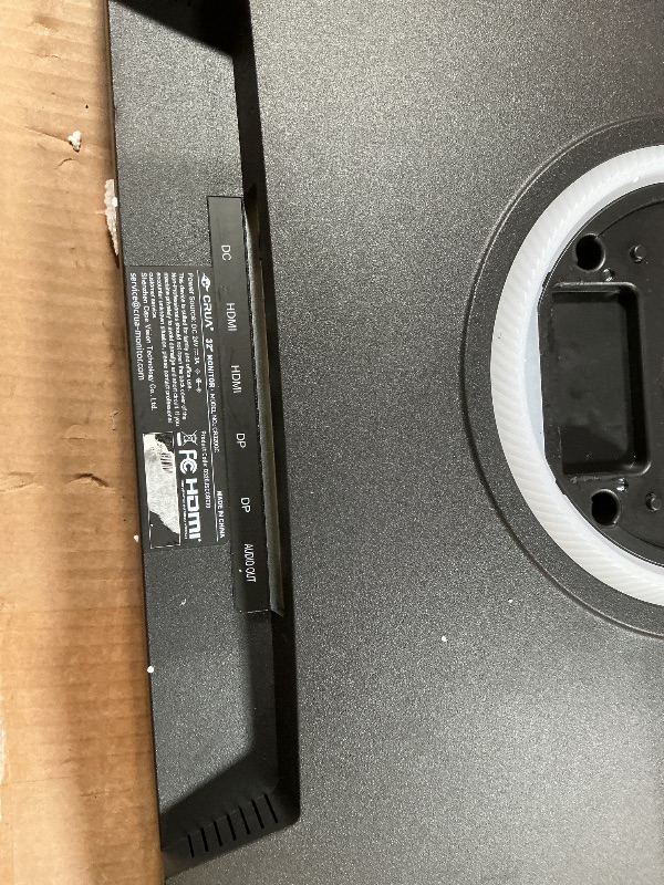 View 4 of **SCREEN SEVERLY DAMAGED/ FOR PARTS ONLKY/ NON-FUNCTIONAL*** CRUA 32" Curved Gaming Monitor, 4k UHD(3840 * 2160P) VA Screen, 1500R, 144Hz/160Hz Computer Moniter, Supports AMD Freesync, 120% sRGB, Built-in Speakers, Wall Mountable Installs(HDMI 2.1/DP 1.4)