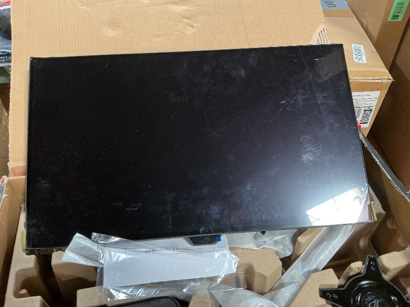 Photo 1 of ***CRACKED/CORNERS OF SCREEN BROKE*** VIEW PHOTOS ***ASUS ROG Swift OLED 27” 1440P Gaming Monitor (PG27AQDP) - WOLED, QHD, 480Hz, 0.03ms, G-SYNC Compatible, Custom Heatsink, AI Assistant, DisplayHDR400 True Black, 99% DCI-P3, True 10-bit, DisplayWidget
