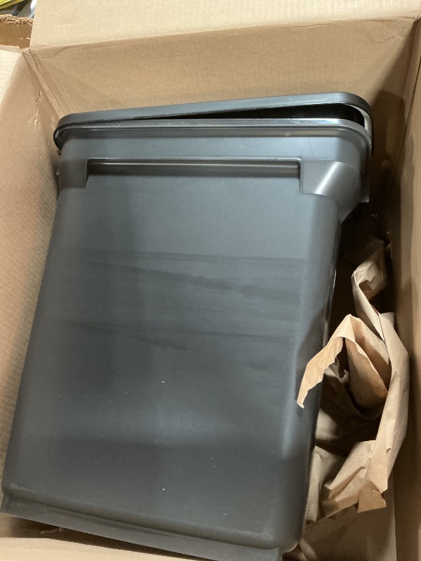 Photo 1 of **MISSING LIGHT GRAY  LID CLASP*** IRIS USA Airtight Dog Food Storage Container, WeatherPro, Up to 40 lbs, Removable Wheels, for Dog Cat Bird and Other Pet Food Storage Bin, Keep Fresh, Translucent Body, Made in USA, Smoke/Black