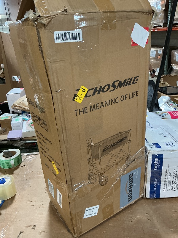 Photo 1 of **DIRTY**USED** EchoSmile Collapsible Folding Wagon Cart with Mesh Fabric - 480lbs Capacity 2-in-1 Heavy Duty Utility Wagon for Camping, Beach, Grocery &Shopping