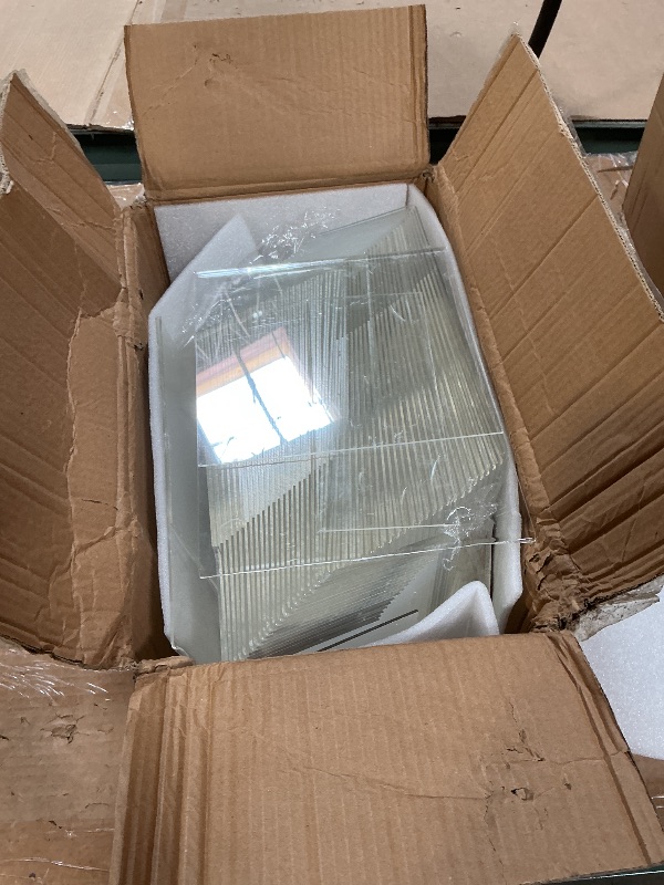 Photo 1 of **some damaged *** Stazilix 50 Pack Acrylic Sign Holder 8.5x11, Standing L-Shape Vertical Menu Holder Stand, Flyer Display Stand, Table Paper Holder, Plastic Sign Display Stand for Restaurants, Store, Office