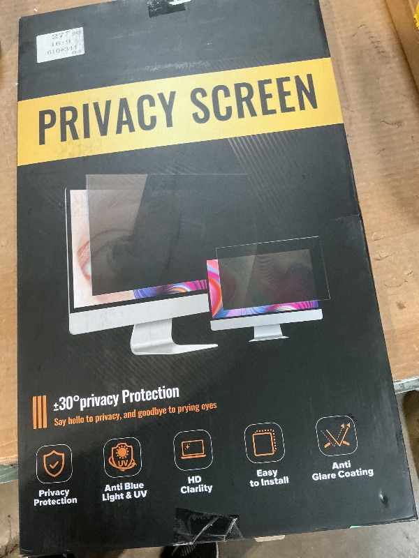 Photo 1 of 2 Pack 27 Inch Magnetic Computer Privacy Screen Filter for Monitor 16:9 Aspect Ratio, Removable Hanging Privacy Screen Shield, Anti Blue Light Filter, Anti-Glare Protector