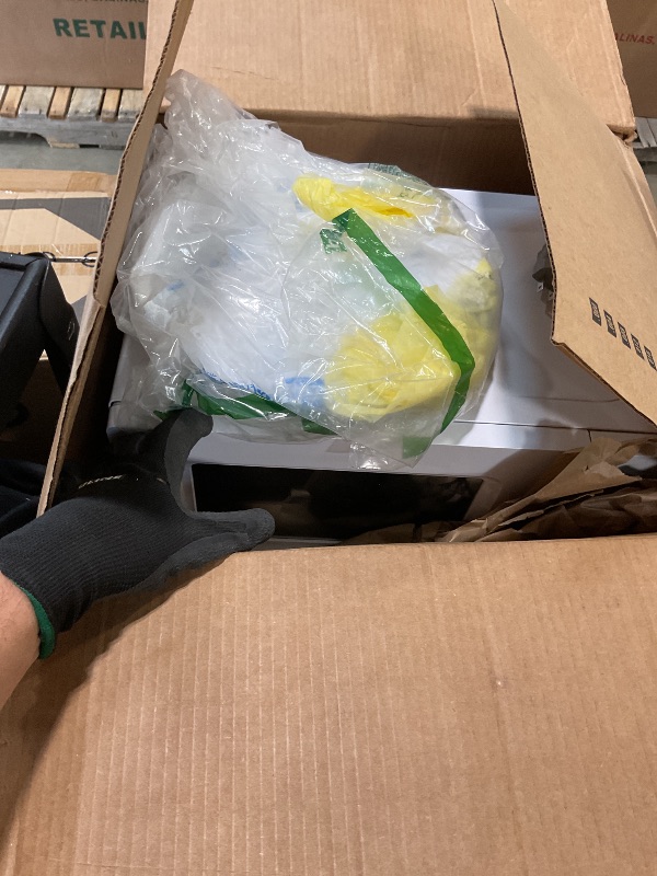 Photo 1 of **NON FUNCTIONAL** Commercial Chef 0.7 Cu. Ft. Countertop Microwave Oven, Touch Controls with Digital LED Display, 700W Small Microwave with 10” Turntable Plate, Push Button Door, 10 Power Levels, CHM7MW, White