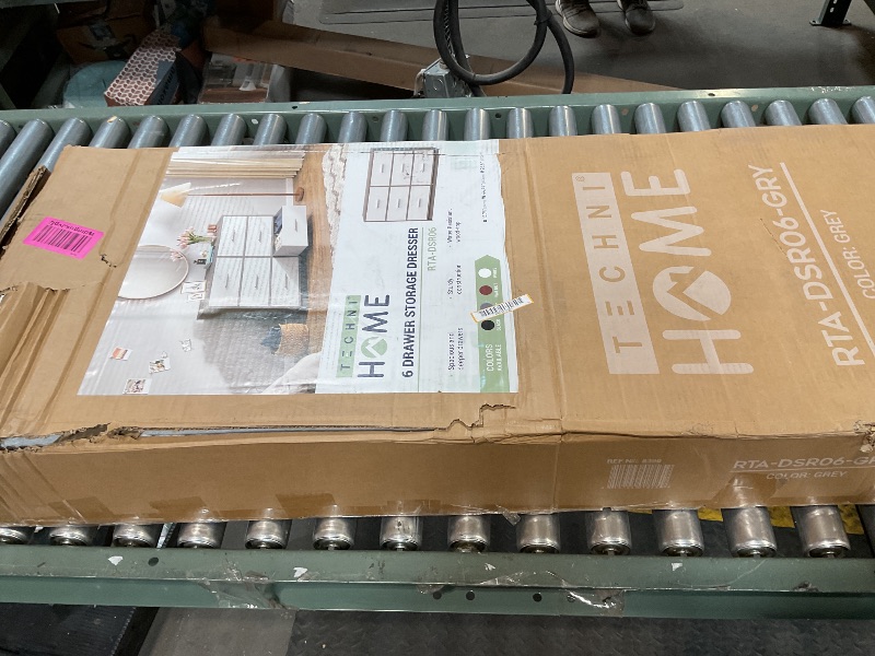 Photo 1 of **MISSING HARDWARE** Modern 6-Drawer Dresser with Spacious Storage,Sturdy Wood Frame, and Large Capacity Drawers, Dressers for Bedroom, Home Organization Storage for Living Room or Hallway, Grey