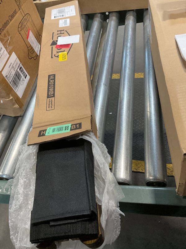 Photo 1 of ***MISSING HARDWARE*** Heybly Luggage Rack, Folding Suitcase Stand with Storage Shelf, Luggage Holder with 5 Nylon Straps for Guest Room Bedroom Hotel, Walnut, HLR010WB1