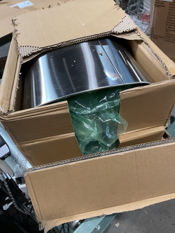 Photo 1 of **NON FUNCTIONAL** iTouchless 13 Gallon Oval Sensor Trash Can with Odor Filter, 50 Liter Automatic Kitchen Garbage Bin, Fingerprint-Proof Stainless Steel, Smart Hands-Free Motion Lid, Quiet Soft-Close, Brushed Silver