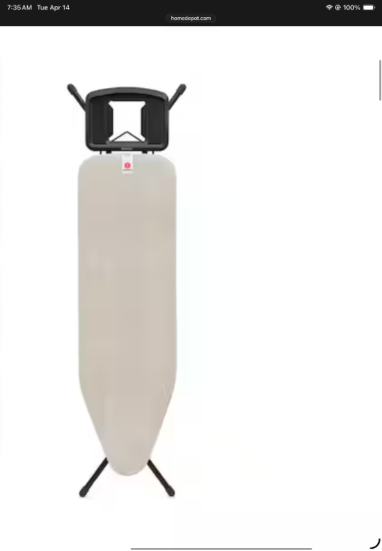 Photo 1 of **DIRT. MISSING FOOTCAP****Denim Gray with Black Frame (Non-Electric) Metal Fold Out (No Swivel) Ironing Board Size B (49 in. x 15 in.)