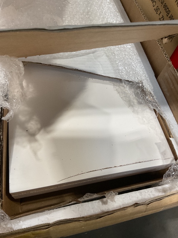 Photo 1 of **SCRATCH DAMAGE**MCS 60-Inch Mantel, Master & Co White Finish Solid Wood Floating Fireplace Mantel, Long Floating Shelf for Livingroom with Wood Cleat Hanging System, Photo and Home Decor Display Shelf