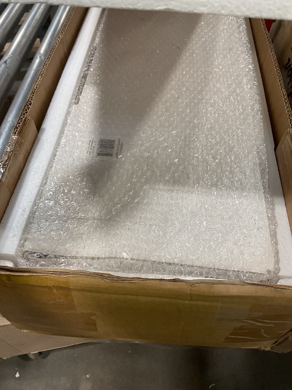 Photo 1 of **SCRATCH DAMAGE**MCS 60-Inch Mantel, Master & Co White Finish Solid Wood Floating Fireplace Mantel, Long Floating Shelf for Livingroom with Wood Cleat Hanging System, Photo and Home Decor Display Shelf