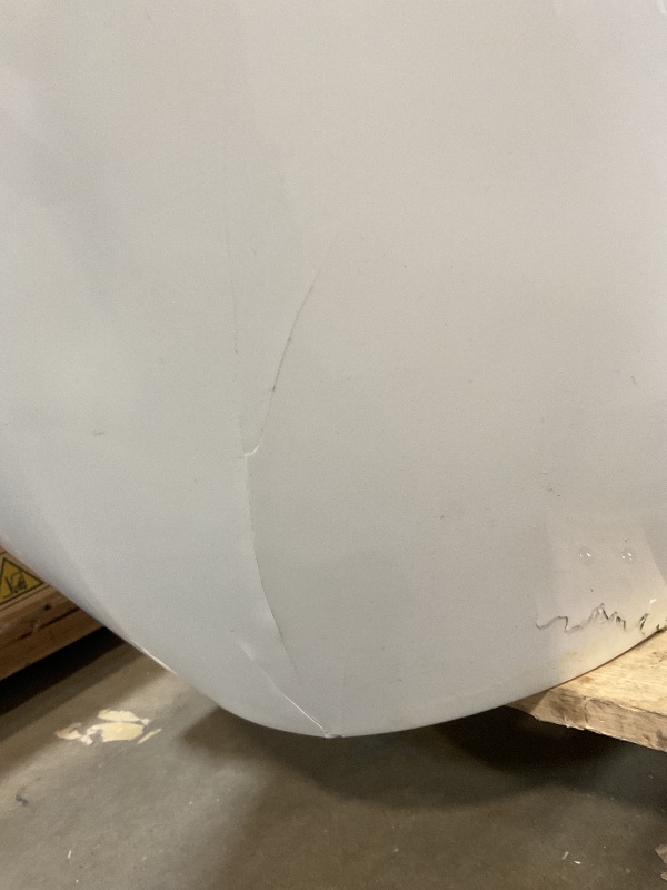 Photo 1 of **MAJOR CRACKING ON LIP. DIRT/SCRAPES. CRACKING IN BOTTOM**WOODBRIDGE 71"Freestanding White Acylic Soaking Bathtub with Brushed Nickel Drain and Overflow,B0017-BN