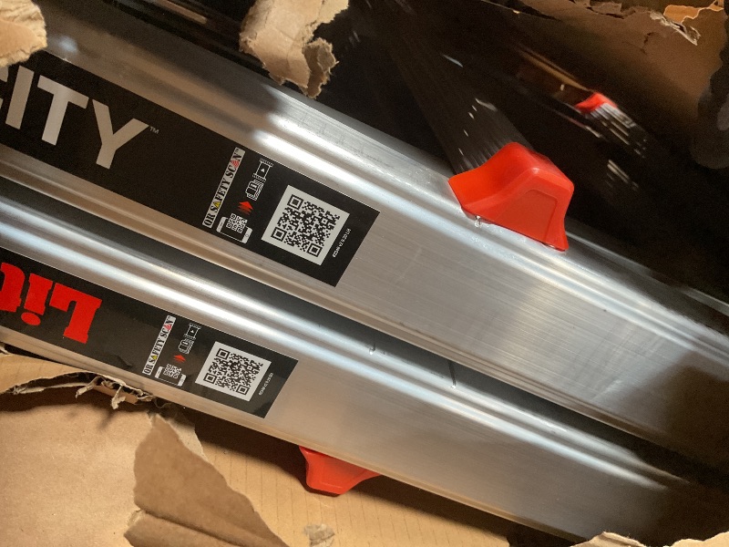 Photo 1 of **LADDER BROKEN** Little Giant Ladders Velocity 26-Ft Folding Multi-Position Ladder, Aluminum, 300 lb Load Capacity, Type 1A Extra Heavy Duty, 26-Ft Reach, with Ratchet Levelers and Wheels (15426-801)