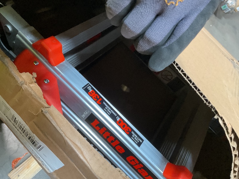 Photo 1 of **LADDER BROKEN** Little Giant Ladders Velocity 26-Ft Folding Multi-Position Ladder, Aluminum, 300 lb Load Capacity, Type 1A Extra Heavy Duty, 26-Ft Reach, with Ratchet Levelers and Wheels (15426-801)