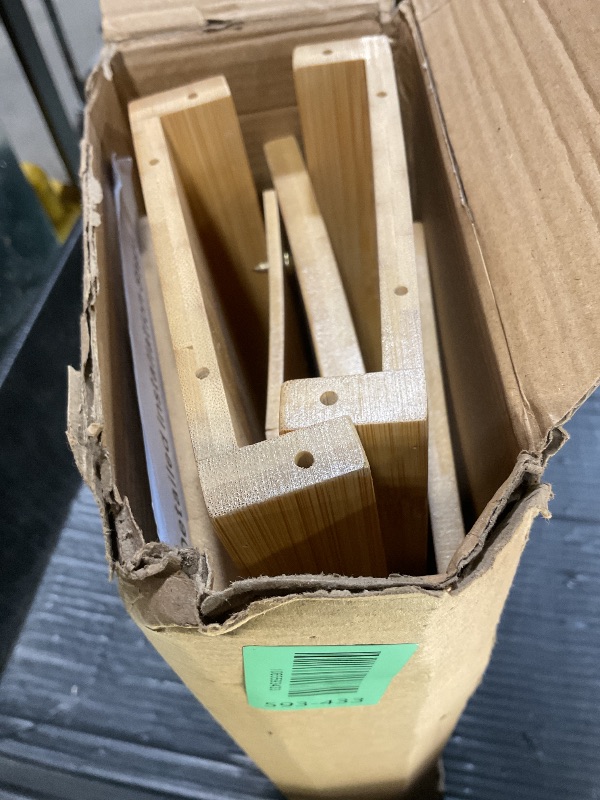 Photo 1 of **RECOMENDED FOR PARTS/ MISSING 1 ASSEBMLY PIECE / OTHER PIECES DAMAGED** BESLCEID 31-inch bamboo stove rack for above the hob, kitchen bamboo spice rack, supports up to 50 pounds. Bamboo stove rack for storing spices and kitchen utensils. (Wood colour)