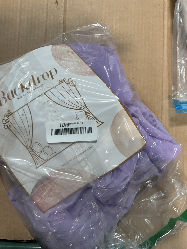 Photo 1 of 10×10ft Purple Tulle Backdrop Curtain with Lights String for Parties, Sheer Photo Curtain Backdrop Drapes for Wedding Party Photography Backgrounds