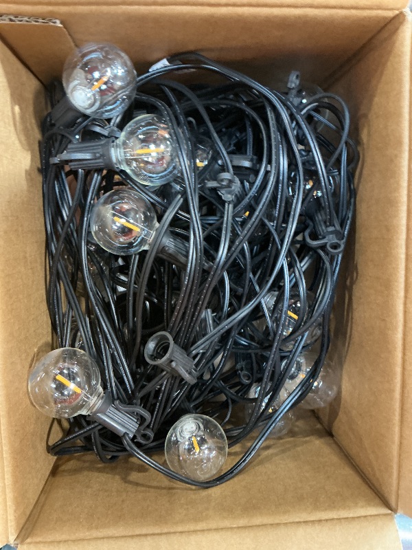 Photo 1 of **BROKEN BULBS** Brightown Outdoor String Lights, 100FT 50+2 G40 Bulbs Shatterproof Patio Lights, IP65 Waterproof Dimmable Hanging Connectable Globe LED Outdoor Lights for Backyard, Bistro, Porch, Deck, Balcony
