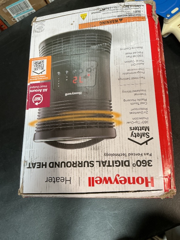 Photo 1 of **NON FUNCTIONAL** Honeywell - 360 Surround Digital Fan-Forced Heater - Black