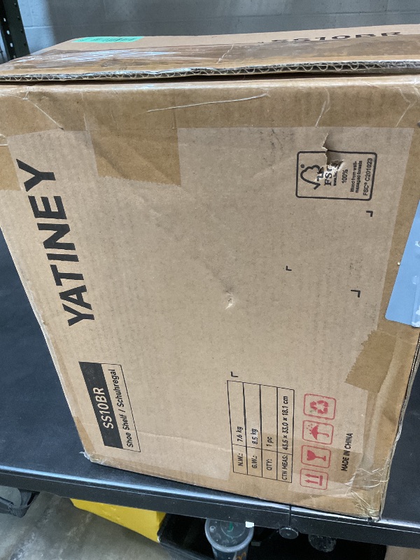 Photo 1 of **FOR PARTS ONLY/ MISSING PIECES*** YATINEY 10 Tier Shoe Rack, Large Capacity Shoe Storage Organizer Holds 40 Pairs, Sturdy and Stable, for Entryway, Hallway, Closet, Dorm Room, Rustic Brown SS10BR