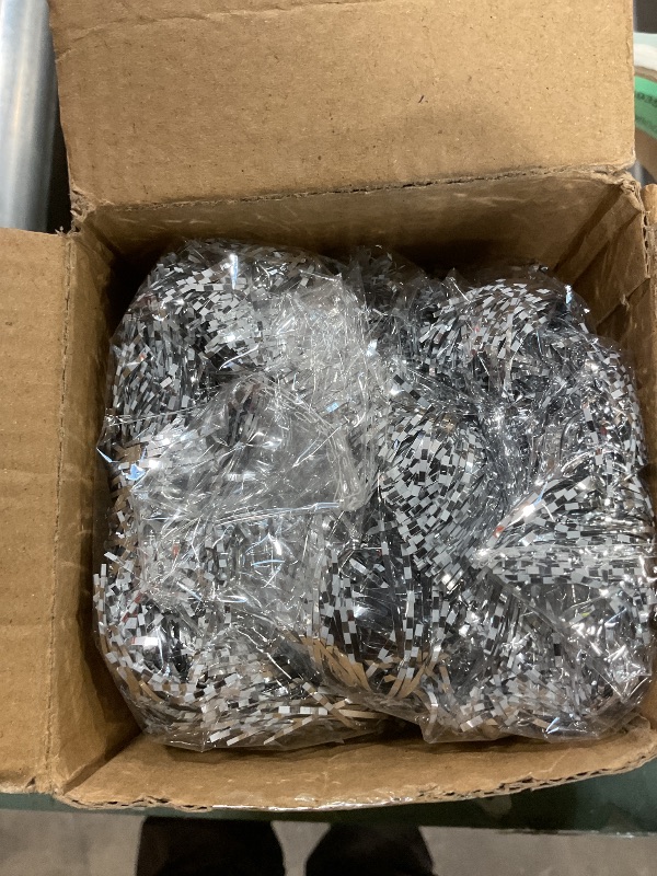 Photo 1 of 50 Feet Silver Christmas Tinsel Garland for Christmas Tree Decorations, Xmas Metallic Twist Shiny Hanging Garland Decor for Mantle Stairs Fireplace Home Holiday Indoor Outdoor