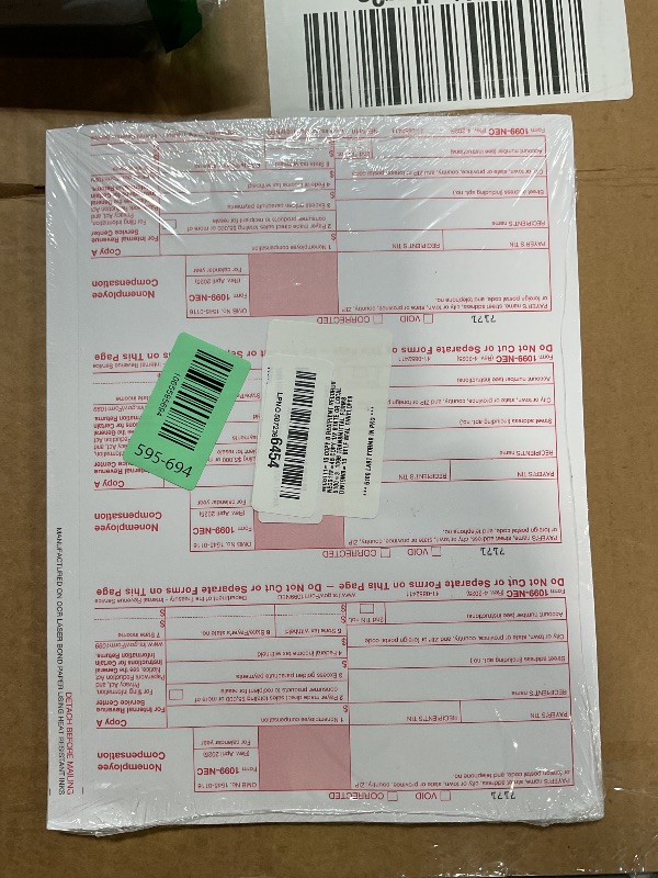 Photo 1 of 1099 NEC Tax Forms 2025 with Envelopes, 4 Part 15 Pack Tax Forms Kit and 15 Self-Seal Envelopes –Great for QuickBooks and Accounting Software, Value Pack for Business - Made in The USA - 15-Pack