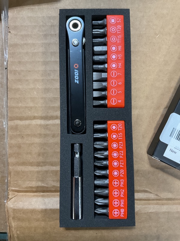 Photo 1 of ZOOI 22 In 1 Ratchet Screwdriver Set, EDC Gear Tool Pocket Ratcheting Screwdriver, Mens Dad Gifts for Men Dad Him, 90 Degree Right Angle Screwdrivers, Tight Spaces Mini Ratchet Set