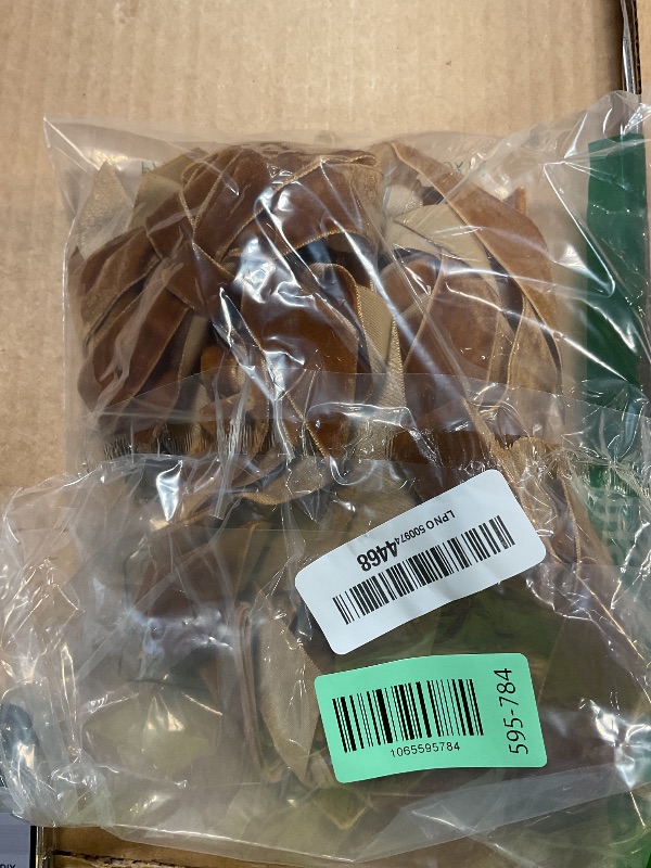 Photo 1 of 12Pcs Vintage Velvet Ribbon Bows Christmas Tree Decorations,5in x 10in Brown Xmas Ornaments for Tree Home Party Front Door Wreath Holiday Decor