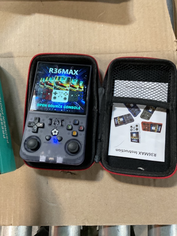 Photo 1 of **NON FUNCTIONAL**R36MAX Retro Game Console (R36S New Upgrade) - 4K HD 4.0" IPS Screen, 128GB Preloaded 22,000+ Retro Games, Open-Source Linux System, 4000mAh Rechargeable, Portable Video Games (Gray 128G)