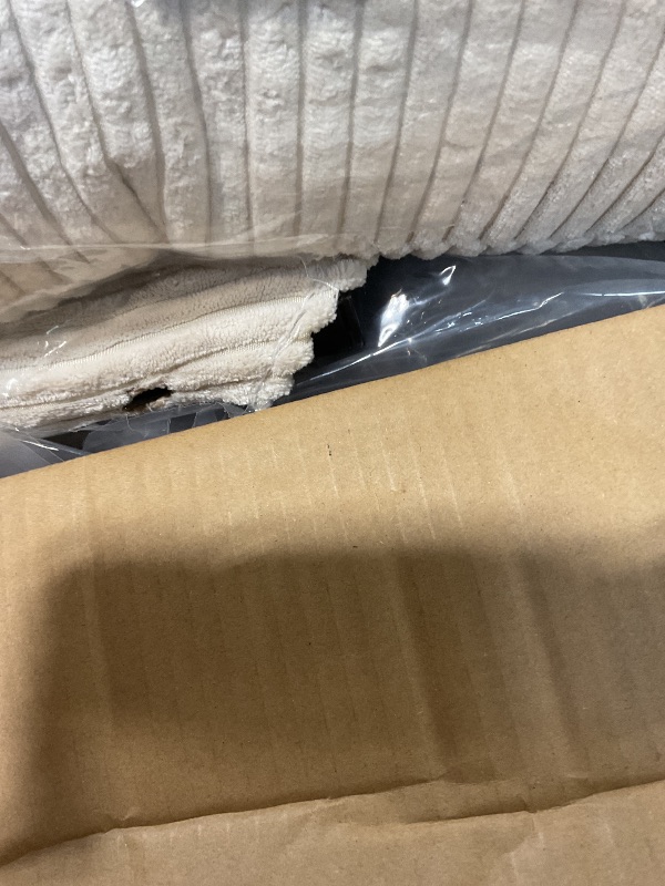 Photo 1 of ***RIP IN CORDOROY*** Modular Sectional Sofa with Ottoman, 70" Modern L Shaped Sectionals Cloud Couch, Comfy Couch Loveseat, 3 Seat Chenille Deep Seat Sofa with Pillow for Living Room, Bedroom Apartment, Small Spaces-Beige