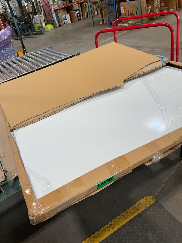 Photo 1 of **FOR PARTS DAMAGED** DexBoard 60 x 48 Inch Magnetic Whiteboard (5 x 4 Ft) - Modern Aesthetic Dry Erase Board for Home Office Decor, Creative Studio & Video Background - Anti-Ghosting Surface with Pen Tray