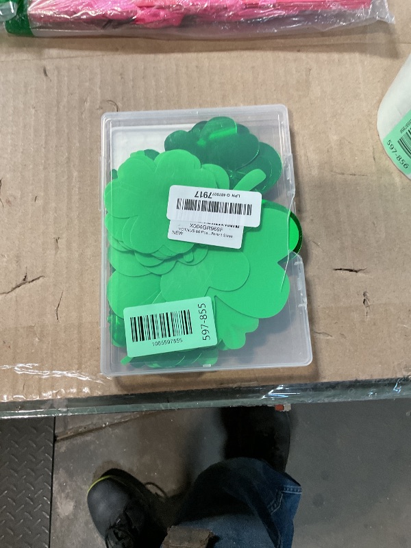 Photo 1 of ***DAMAGED CASE***YOTNUS 60 Pcs St. Patrick's Day Shamrock Wall Stickers, 3D Green Lucky Shamrock Wall Decor, Waterproof Wall Decals, for Spring Holiday Party Bedroom Home Office School Decor, 4 Different Sizes