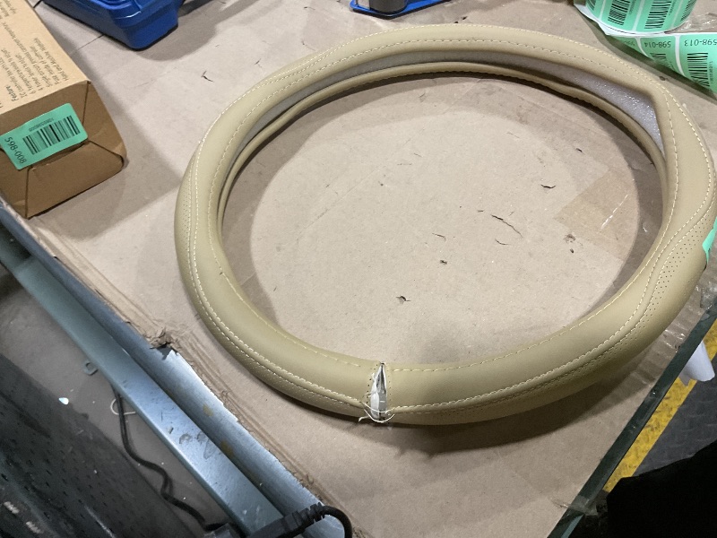 Photo 1 of **TEARING LOOSE**Cowhide Steering Wheel Cover Heat Resistant Anti-Slip Car Wheel Wrap Compatible with Most Makes and Models of Cars and Trucks with 14.5 to 15 Inch Steering Wheel