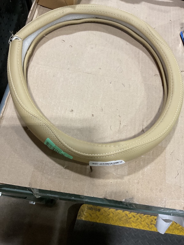 Photo 1 of **TEARING LOOSE**Cowhide Steering Wheel Cover Heat Resistant Anti-Slip Car Wheel Wrap Compatible with Most Makes and Models of Cars and Trucks with 14.5 to 15 Inch Steering Wheel