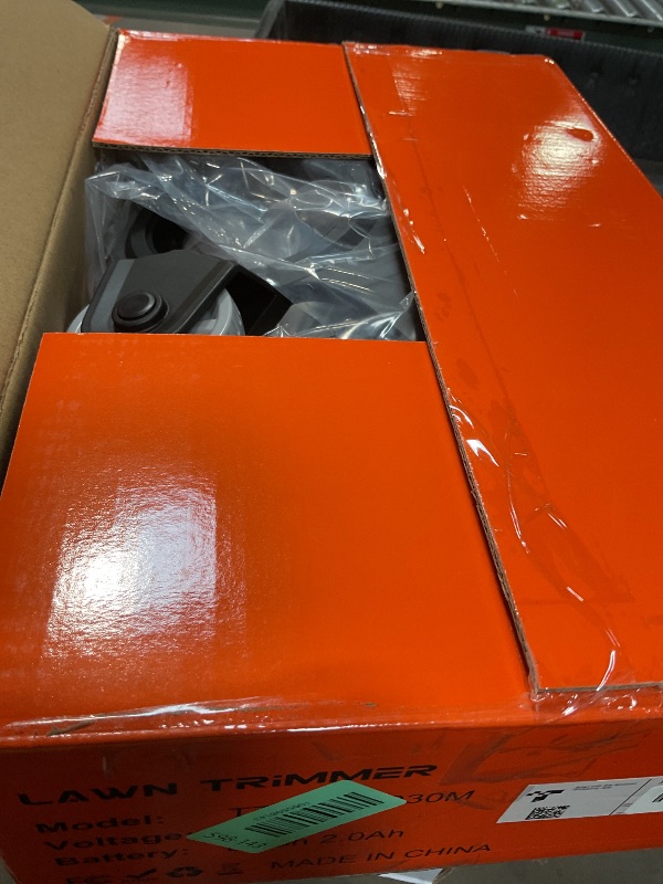 Photo 1 of ***MISSING BATTERY *** JAGROM Electric String Trimmer Cordless with 2x2.0Ah Battery, 20V Battery Powered 12-inch Lawn Mover & Edger Lawn Tool with Charger, Powered Grass Trimmer with 8pcs Spool Line for Yard, Garden, Orange