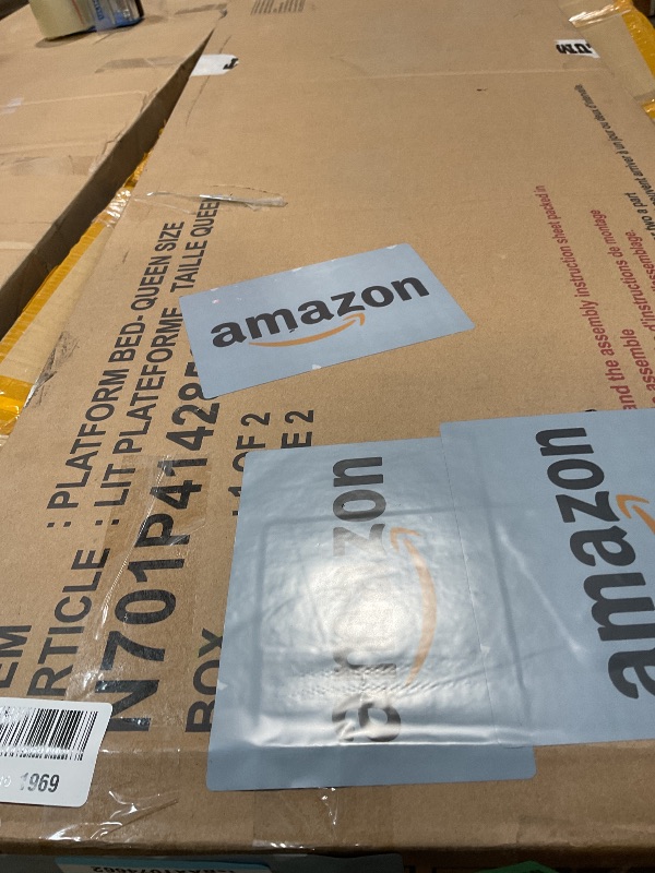 Photo 1 of **SELLING FOR PARTS AS PARTIAL SET. BOX ONE OF TWO**Merax Modern Solid Wood Queen Size Platform Bed with Headboard,No Box Spring Needed,Easy Assembly,Natural