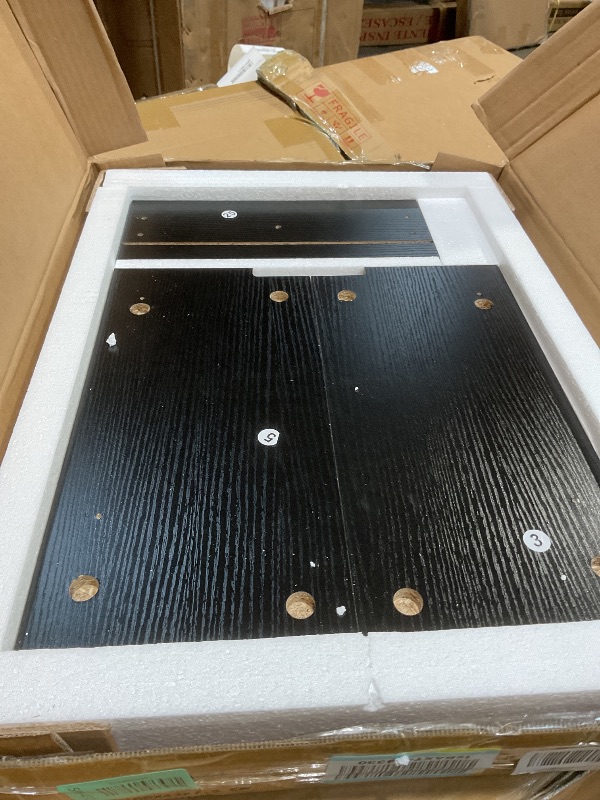 Photo 1 of **SELLING AS FOR PARTS AS PARTIAL SET. ONE OF TWO BOXES**DWVO Farmhouse TV Stand for 75/80 Inches TVs, Entertainment Centers Furniture 30" Tall, TV Consoles with Storage Drawers & Power Outlet, Rustic TV Stands for Living Room, Black