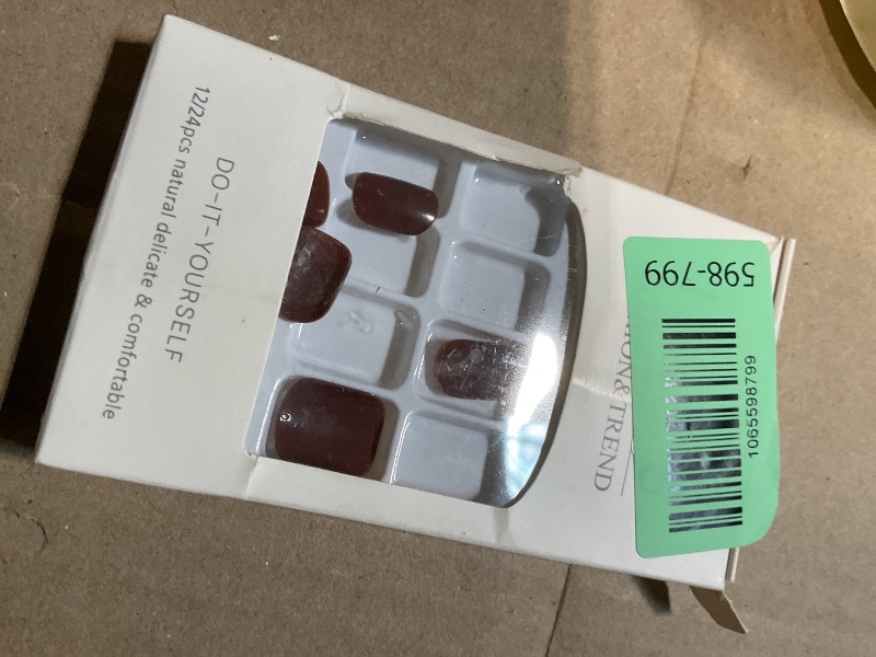 Photo 1 of **RED**Creamy Grey Press on Nails Almond Medium, Solid Color Glossy Fake Nails Press Ons Almond Shape, Stick on Nails for Women and Girls Daily Wear in 24PCS