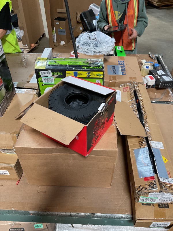 Photo 1 of **PARTIAL SET** RUTU 2 Pack 4.10/3.50-4 Replacement Tire+Inner Tube with Bent Valve Stem for Lawn Mower Hand Truck Wheelbarrow Trailers Dollies Wagon Snowblower Compressor Generator Chipper All Purpose Utility