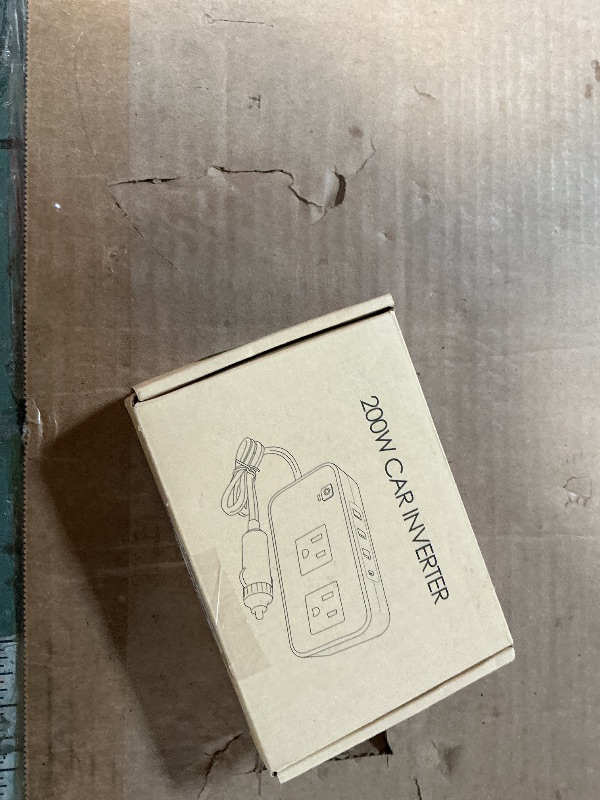 Photo 1 of 200W Car Power Inverter, PiSFAU DC 12V to 110V AC Car Plug Adapter Outlet with [20W USB-C] /USB-Fast Charger(18W) / 4.8A Dual USB/car Charger for Laptop