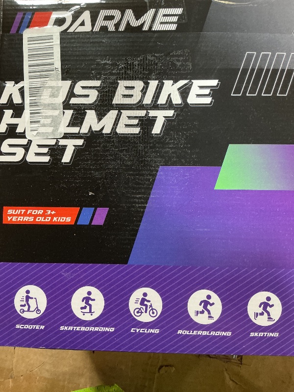 Photo 1 of *****PARTIAL SET/ MISSING ALL ACCESSORY PIECES HELMET ONLY**** Kids Bike Helmet Set, Adjustable Helmet for Ages 3-10 Year Boys Girls, Pad Set with Knee and Elbow Pads for Bike, Roller, Skating, Scooter, Longboard and More Sports