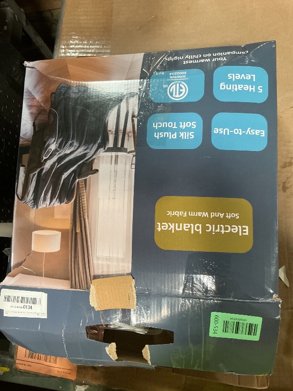 Photo 1 of ***FOR PARTS ONLY/ NON-FUNCTIONAL*** Electric Heated Blanket, Soft Flannel Fabric Heating Blanket Features 5-Level Temperature Adjustment Machine Washable ETL Certified Double-Sided Heating