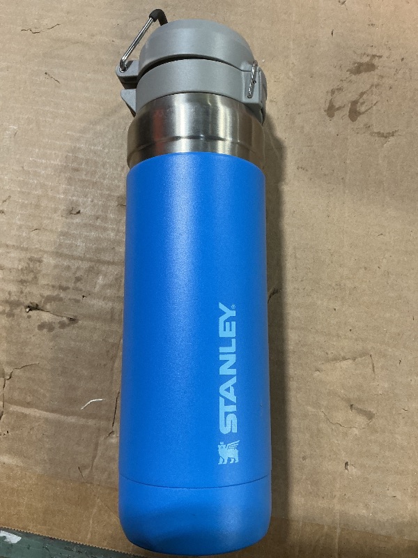 Photo 1 of **LID CRACKED** Stanley Quick Flip GO Water Bottle 36 oz | Push Button Lid | Leakproof and Packable for Travel and Sports | Insulated Stainless Steel | BPA-Free | Azure