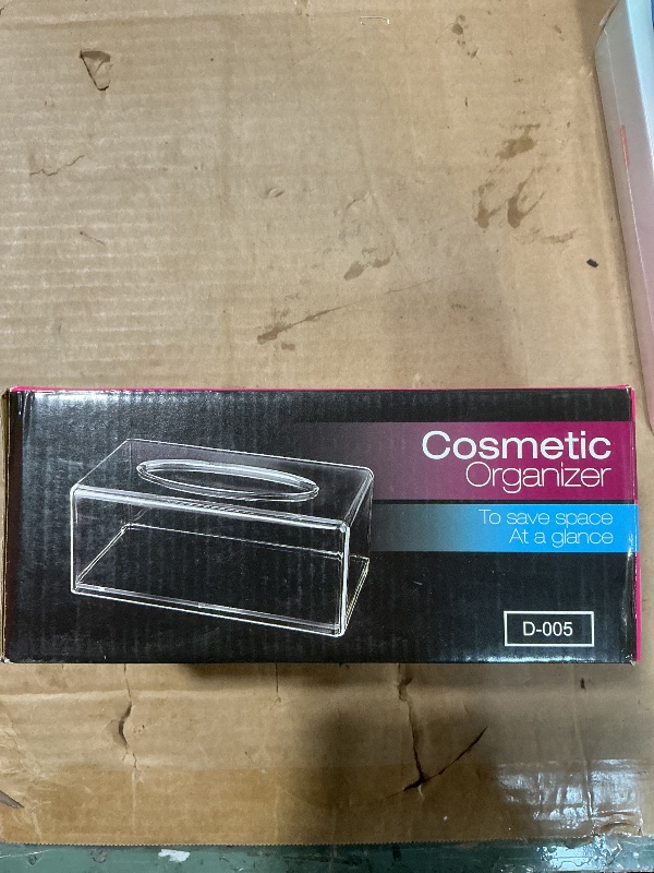 Photo 1 of **HAS A MINOR CRACK** Acrylic Tissue Box, Clear Tissue Holder Rectangular Tissue Dispenser Dryer Sheet Holder Napkin Dispenser for Laundry Room, Bathroom, Home, Office, Kitchen and Car